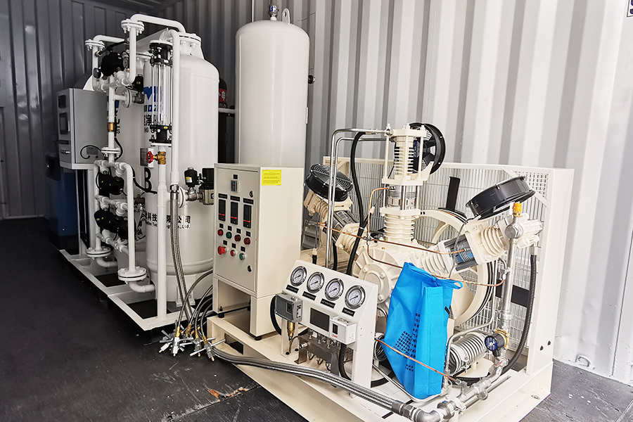 เครื่องผลิตออกซิเจนขนาด 10 ลูกบาศก์เมตรในตู้คอนเทนเนอร์