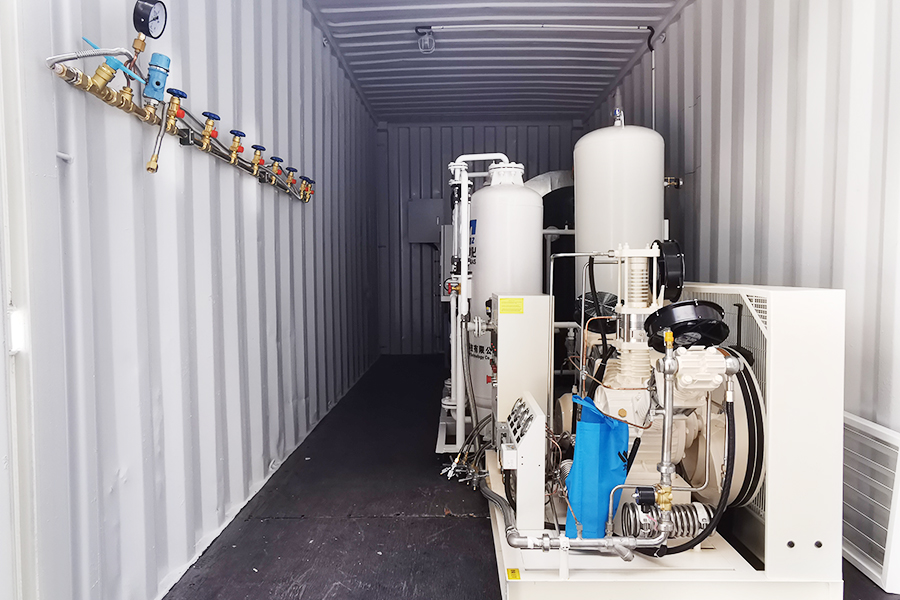 เครื่องผลิตออกซิเจนขนาด 10 ลูกบาศก์เมตรในตู้คอนเทนเนอร์